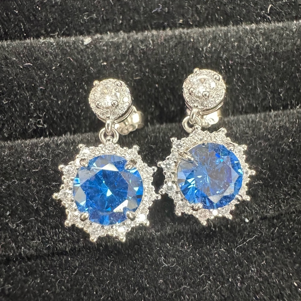Ryze Party .925 Elegant Blue And Silver Earrings